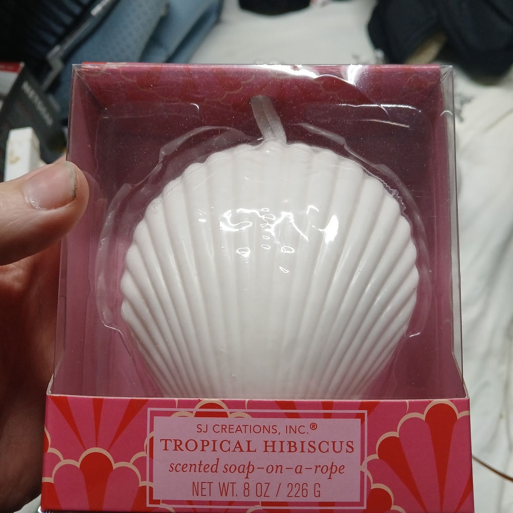 White Tropical Hibiscus Soap-on-a-Rope